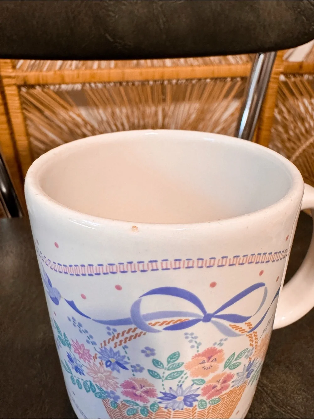 Vintage Auntie Em Floral Basket Mug- 1986